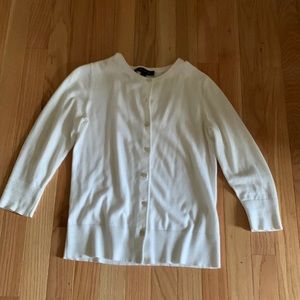 Ann Taylor white 3/4 sleeve cardigan